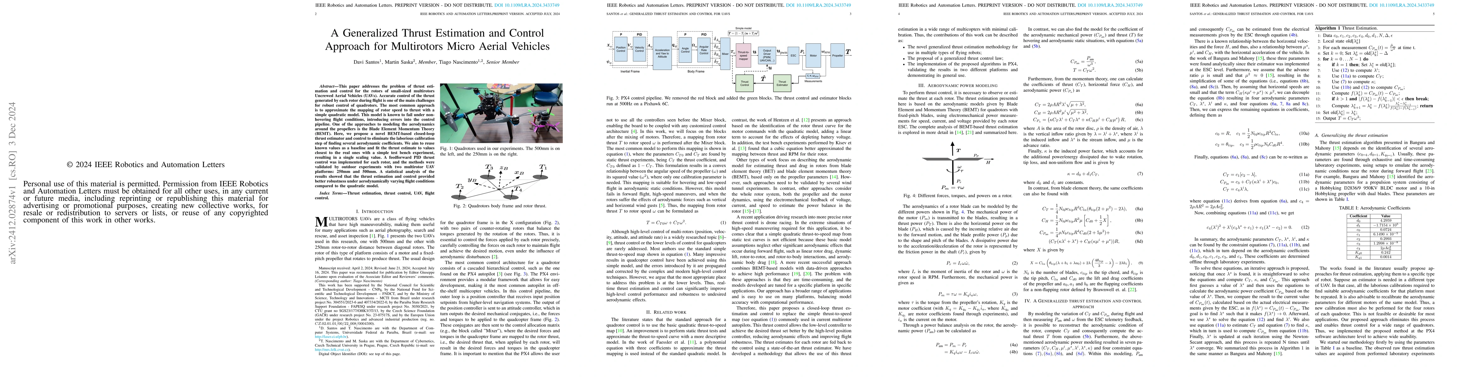 Thumbnail for A Generalized Thrust Estimation and Control Approach for Multirotors
  Micro Aerial Vehicles