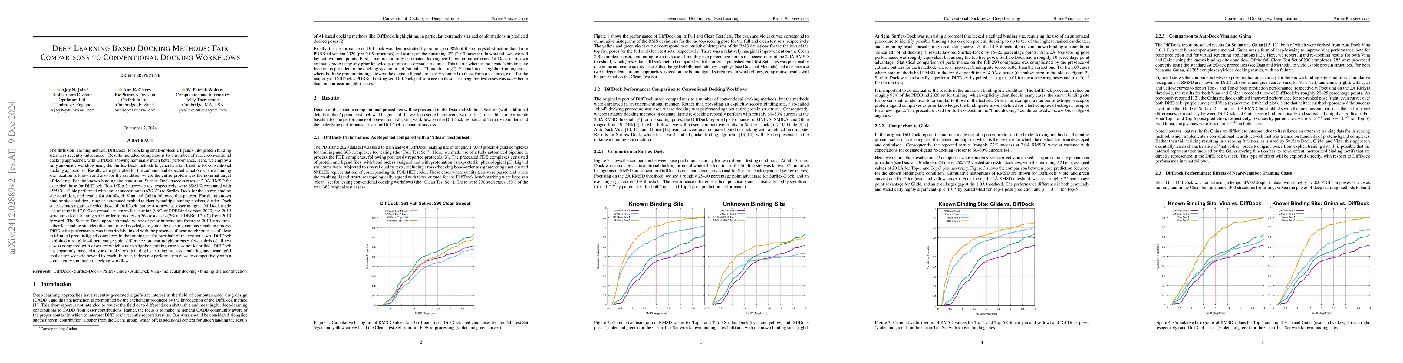Thumbnail for Deep-Learning Based Docking Methods: Fair Comparisons to Conventional
  Docking Workflows