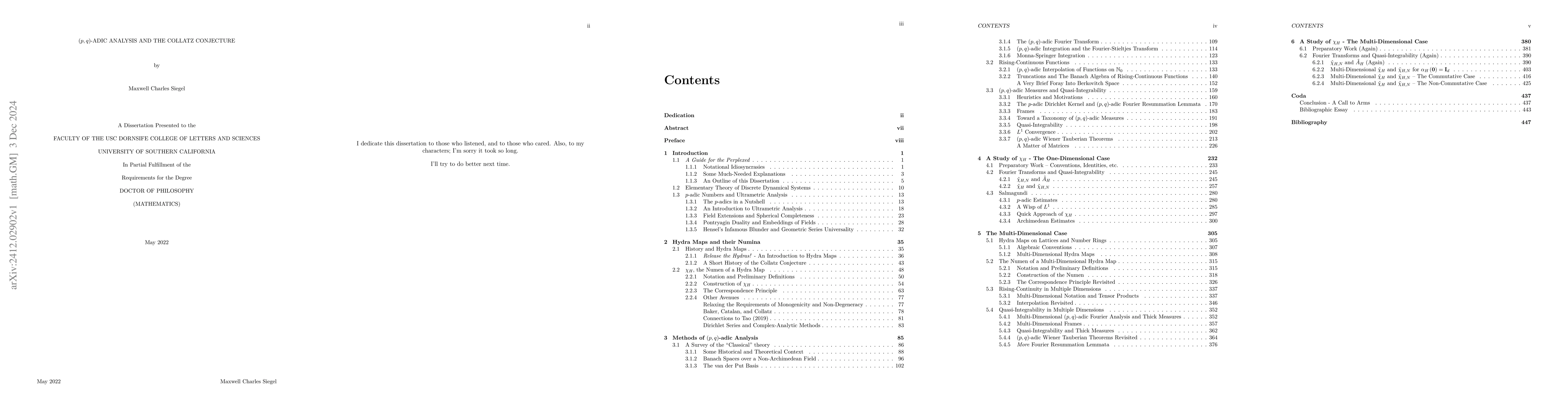 Thumbnail for $\left(p,q\right)$-adic Analysis and the Collatz Conjecture