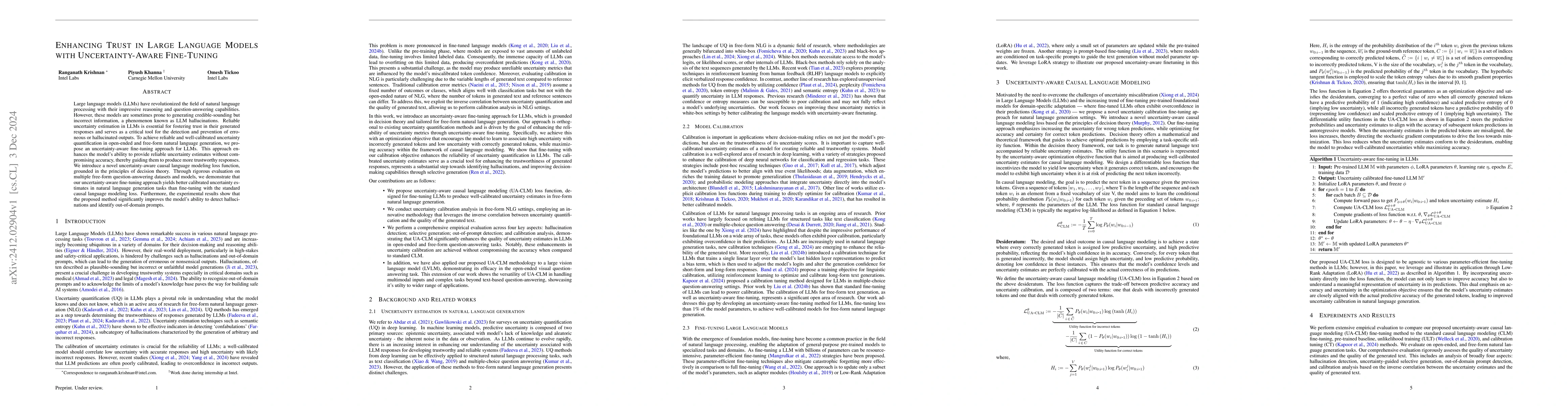 Thumbnail for Enhancing Trust in Large Language Models with Uncertainty-Aware
  Fine-Tuning