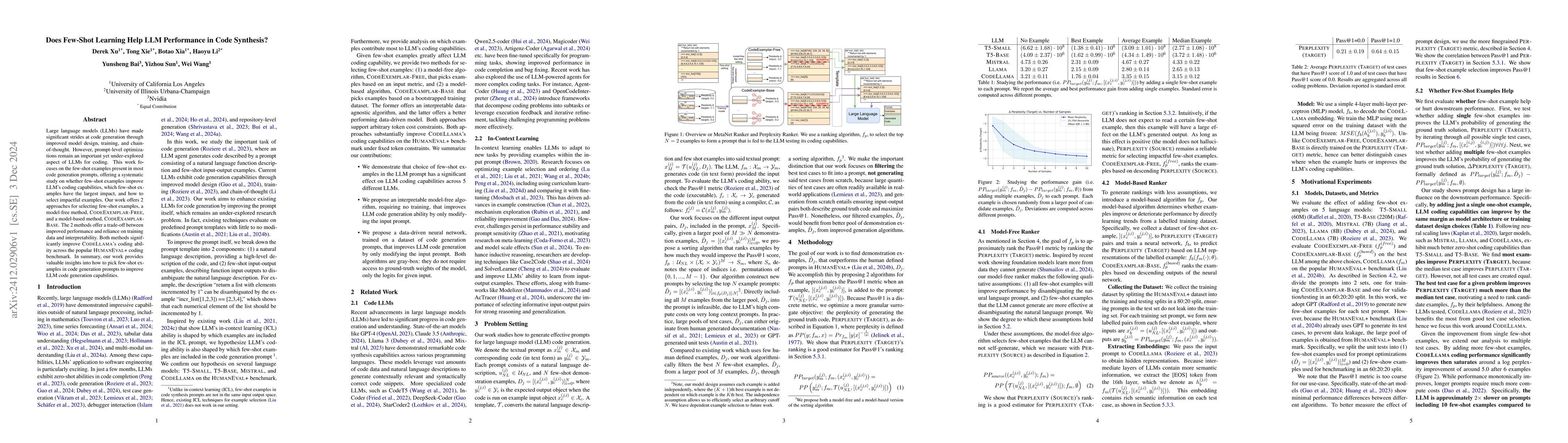 Thumbnail for Does Few-Shot Learning Help LLM Performance in Code Synthesis?
