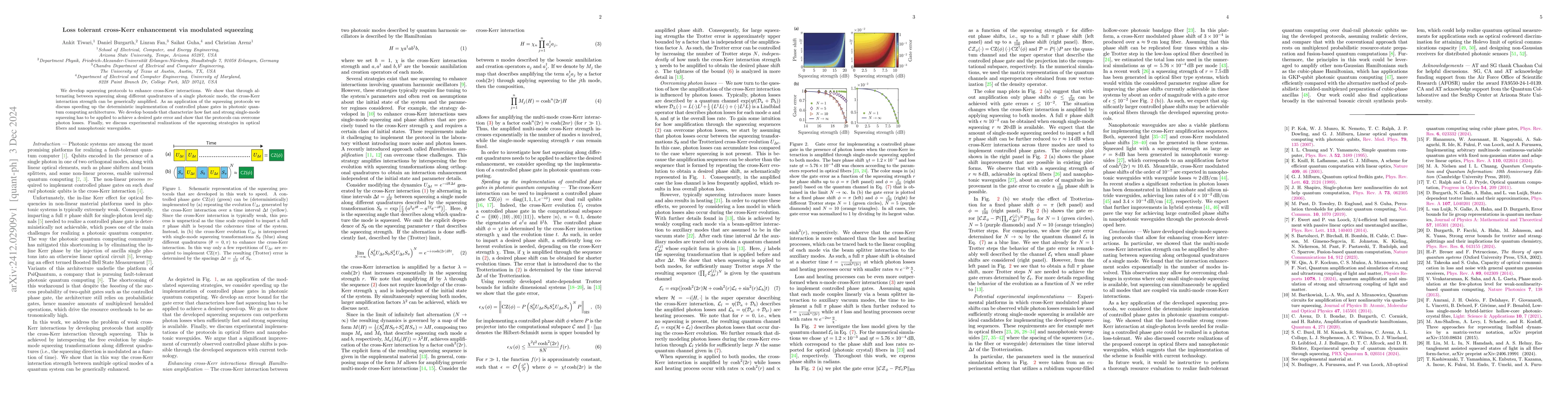 Thumbnail for Loss tolerant cross-Kerr enhancement via modulated squeezing
