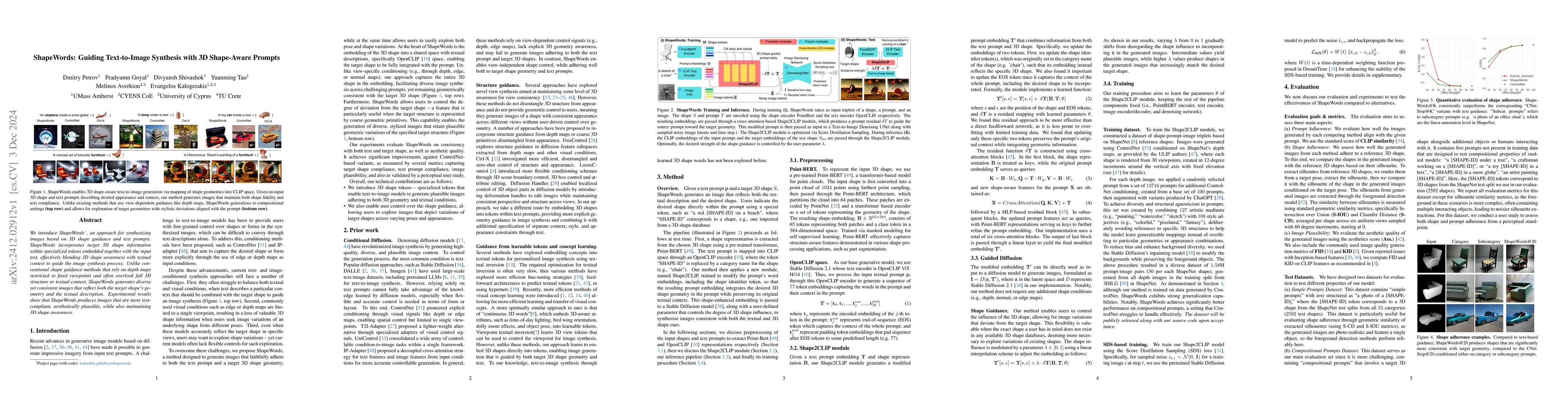 Thumbnail for ShapeWords: Guiding Text-to-Image Synthesis with 3D Shape-Aware Prompts
