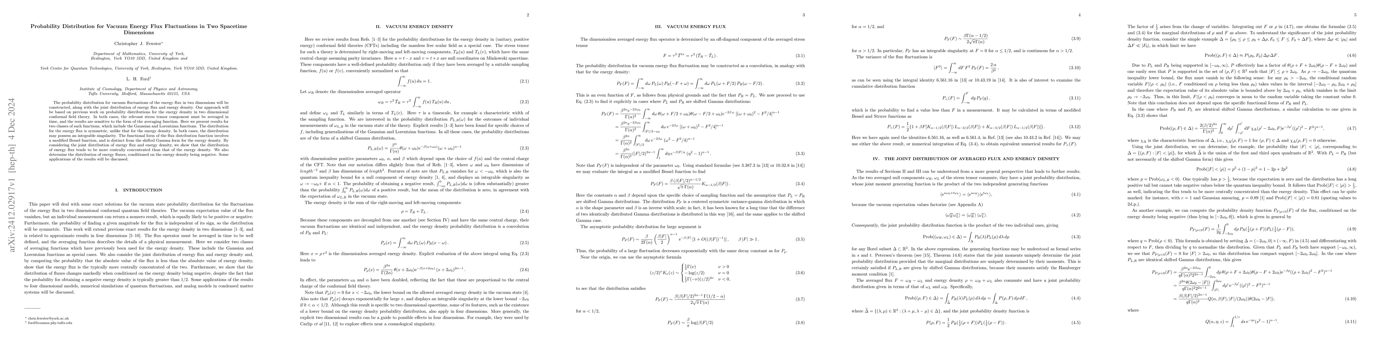 Thumbnail for Probability Distribution for Vacuum Energy Flux Fluctuations in Two
  Spacetime Dimensions