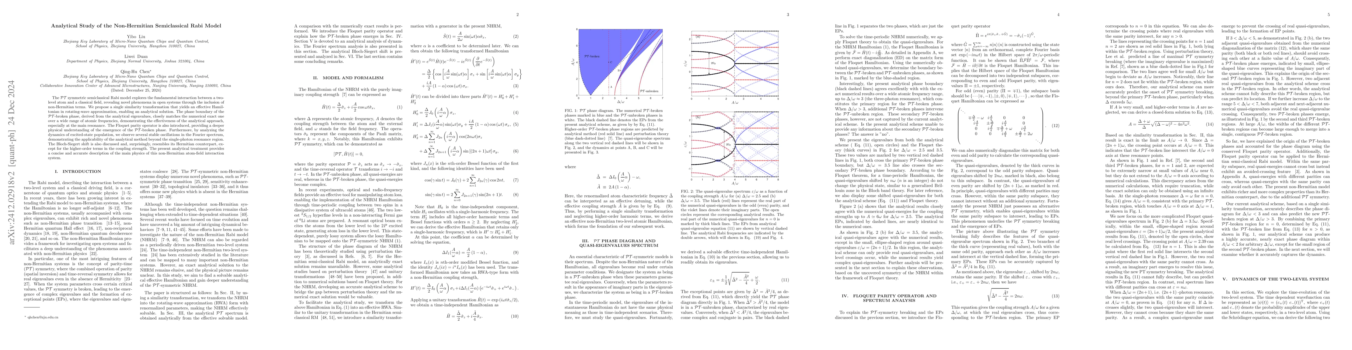 Thumbnail for Non-Hermitian Semiclassical Rabi model: An analytical study