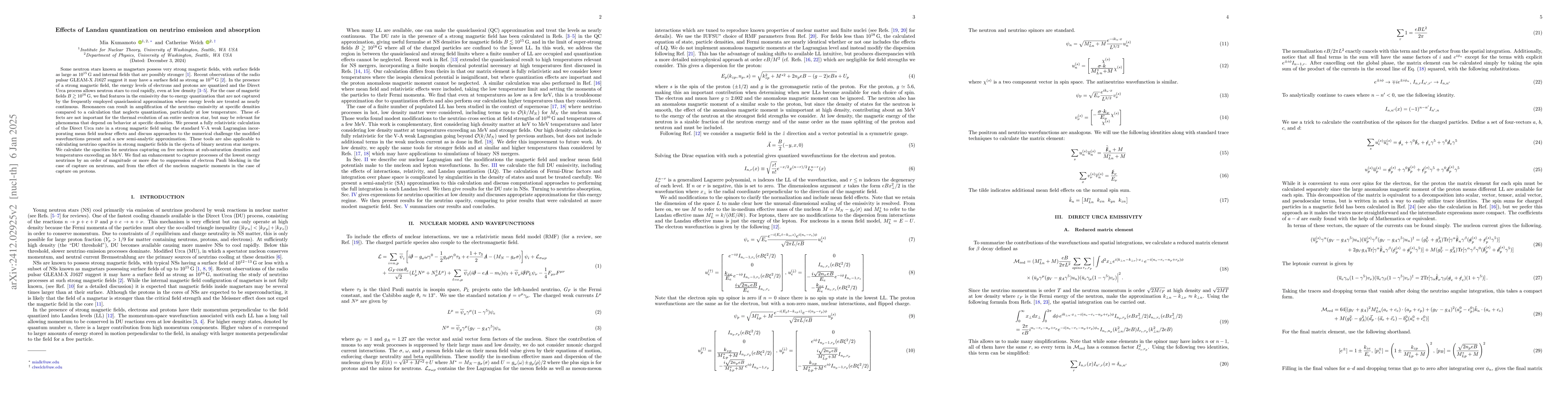 Thumbnail for Effects of Landau quantization on neutrino emission and absorption