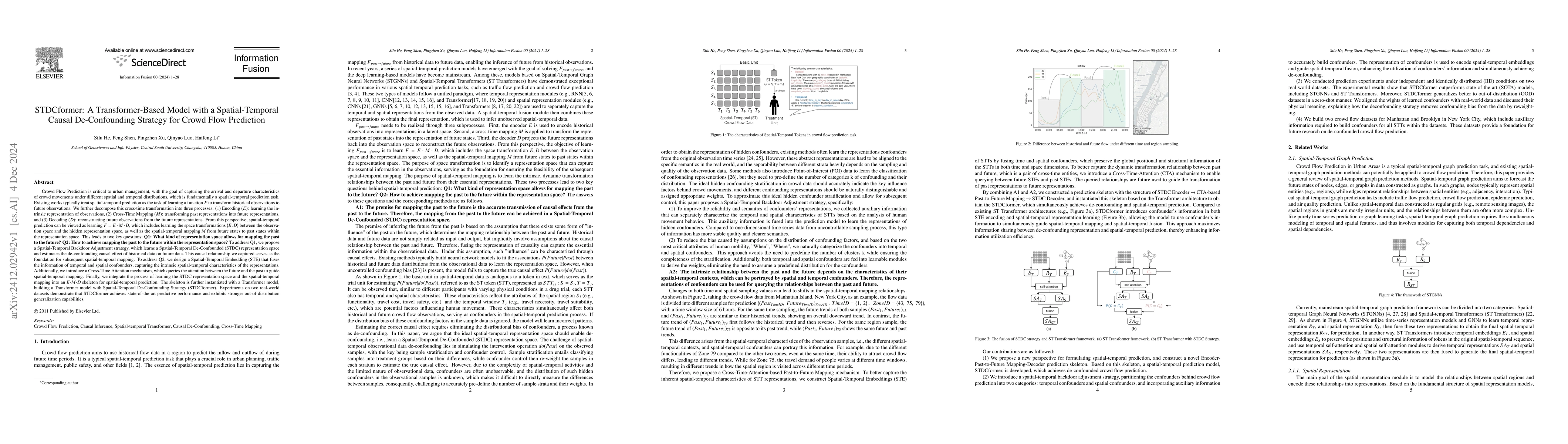 Thumbnail for STDCformer: A Transformer-Based Model with a Spatial-Temporal Causal
  De-Confounding Strategy for Crowd Flow Prediction