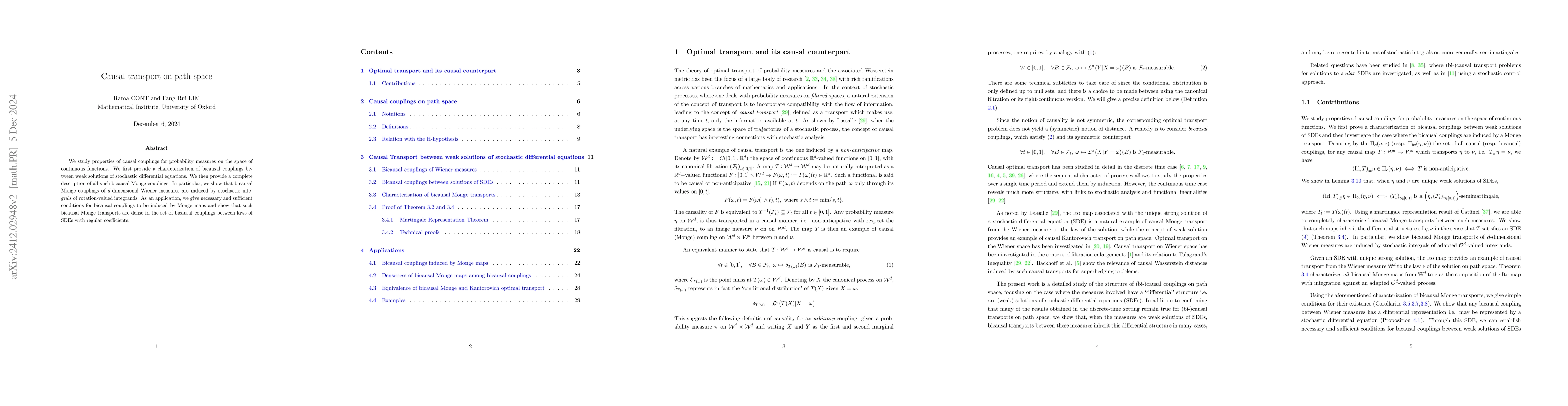 Thumbnail for Causal transport on path space