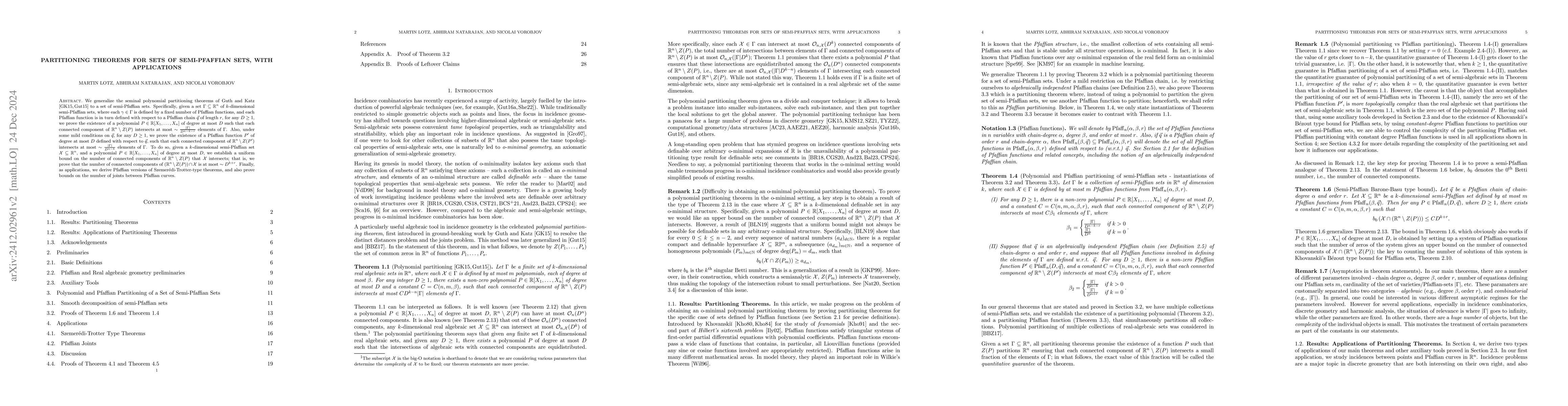 Thumbnail for Partitioning Theorems for Sets of Semi-Pfaffian Sets with Applications