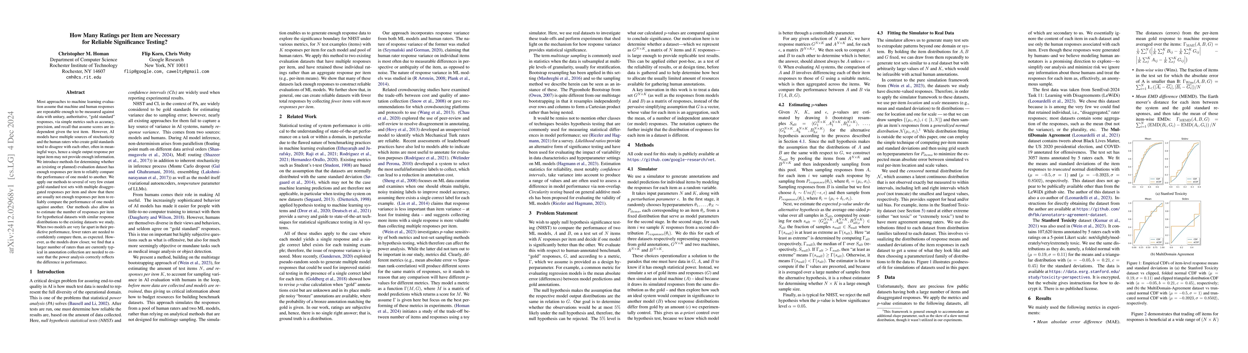 Thumbnail for How Many Ratings per Item are Necessary for Reliable Significance
  Testing?