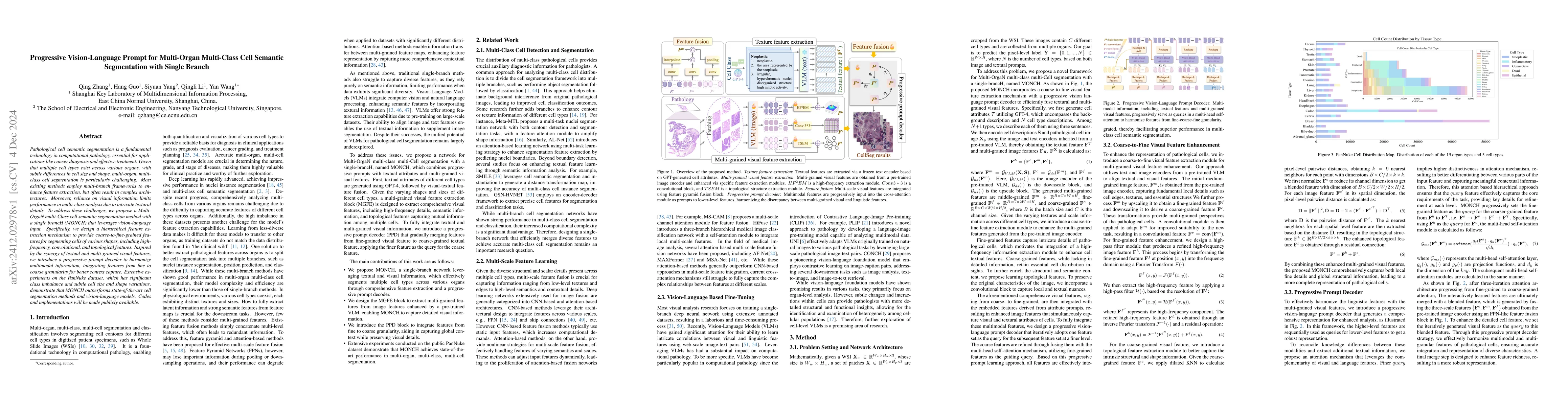 Thumbnail for Progressive Vision-Language Prompt for Multi-Organ Multi-Class Cell
  Semantic Segmentation with Single Branch