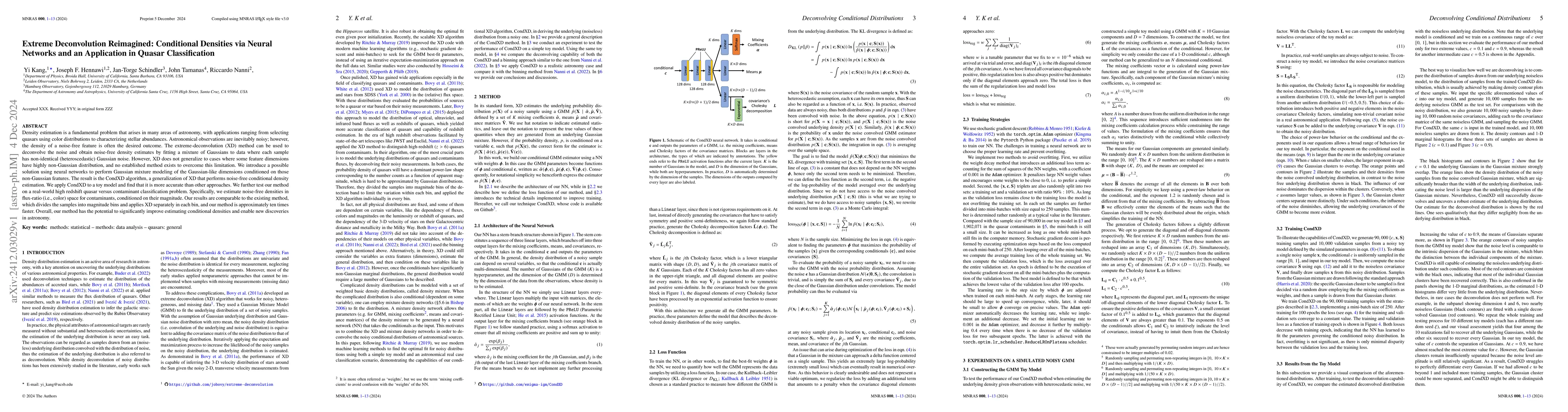 Thumbnail for Extreme Deconvolution Reimagined: Conditional Densities via Neural
  Networks and an Application in Quasar Classification