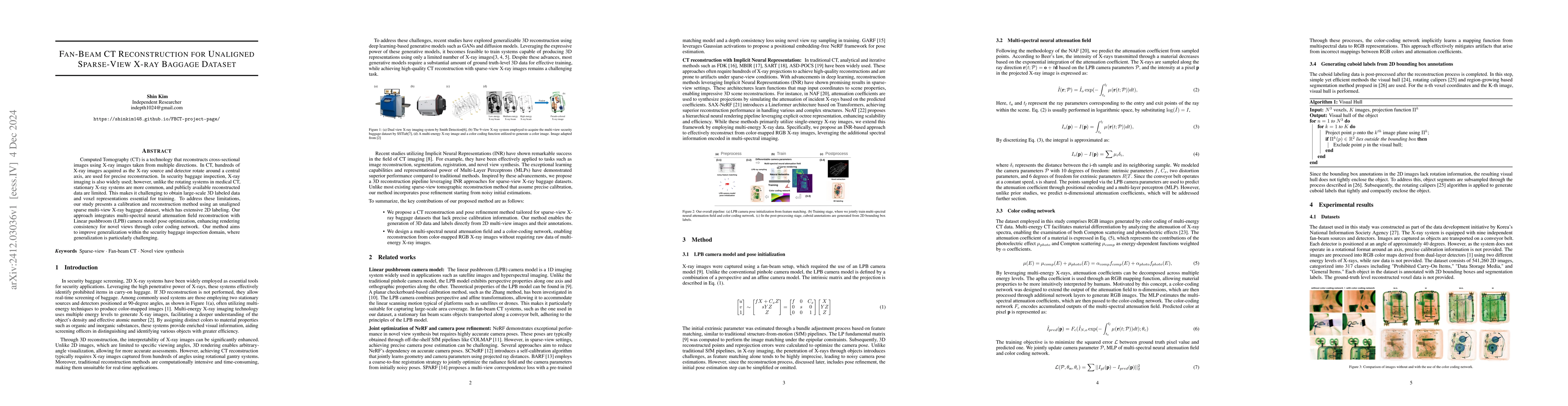 Thumbnail for Fan-Beam CT Reconstruction for Unaligned Sparse-View X-ray Baggage
  Dataset