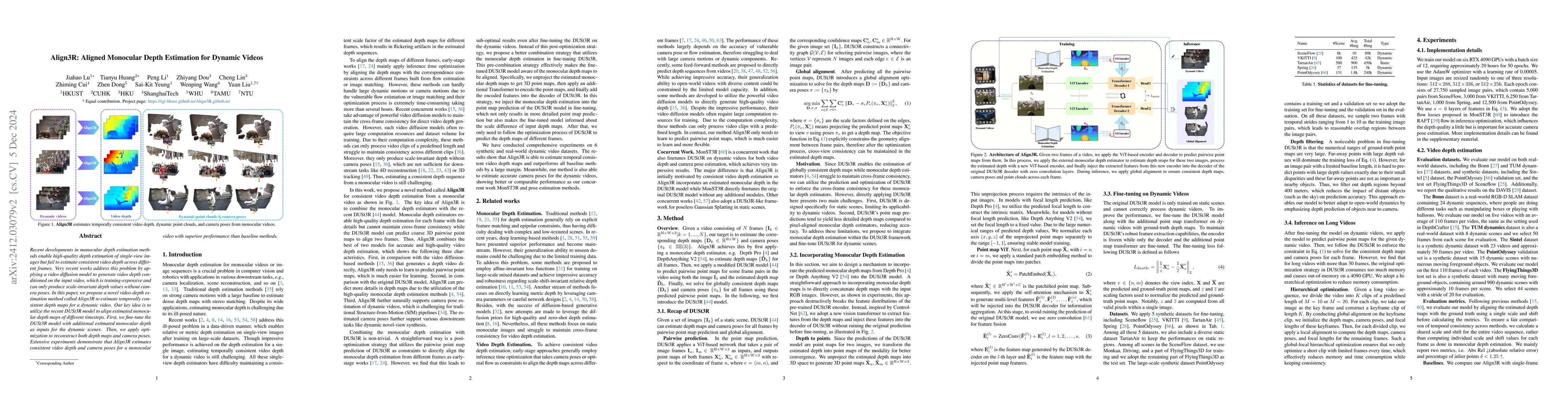 Thumbnail for Align3R: Aligned Monocular Depth Estimation for Dynamic Videos