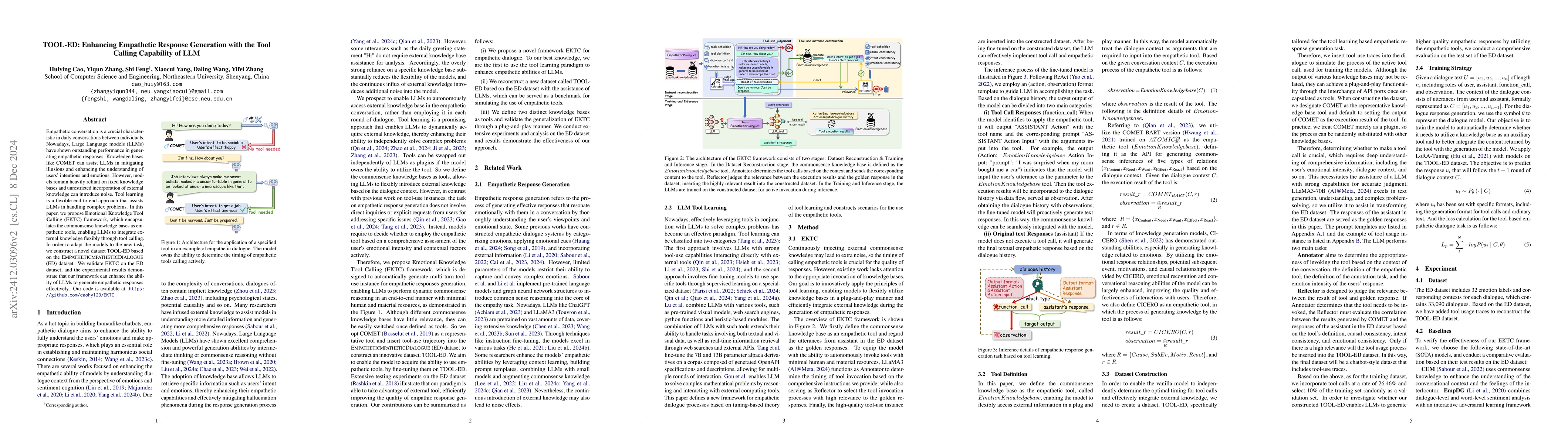 Thumbnail for TOOL-ED: Enhancing Empathetic Response Generation with the Tool Calling
  Capability of LLM