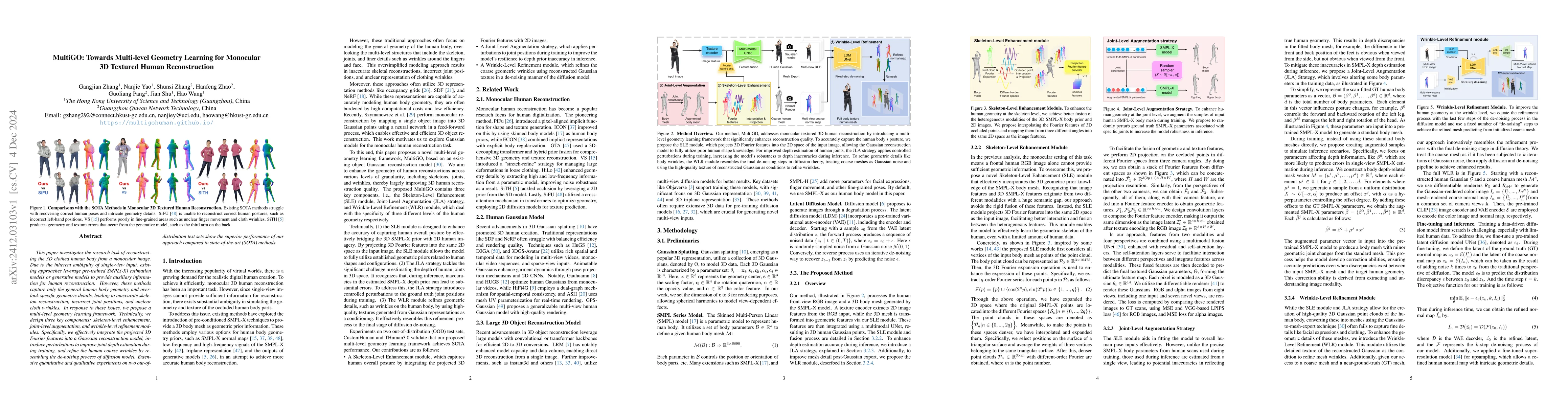 Thumbnail for MultiGO: Towards Multi-level Geometry Learning for Monocular 3D Textured
  Human Reconstruction