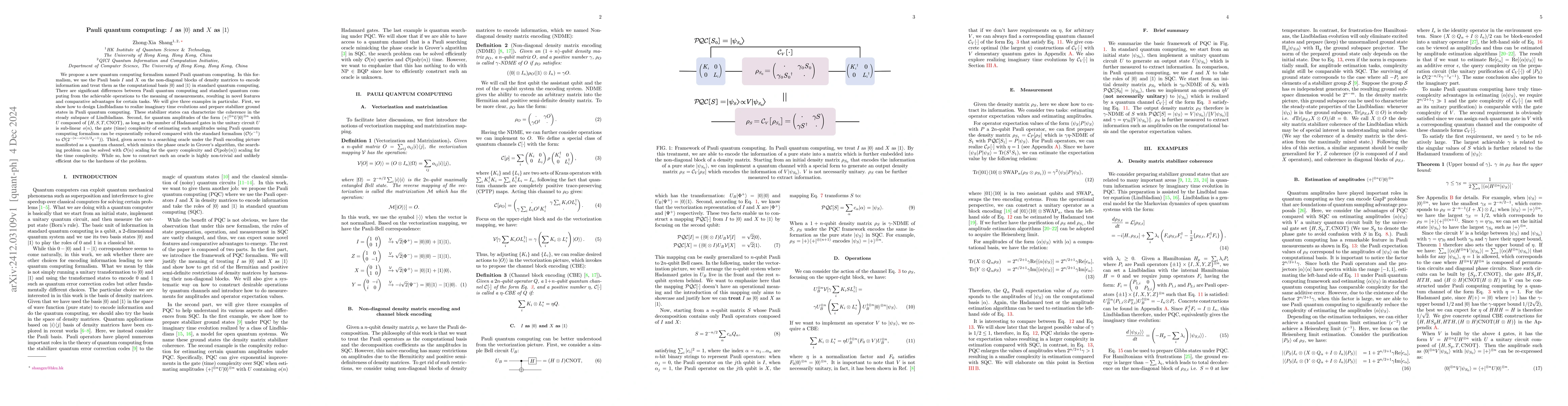 Thumbnail for Pauli quantum computing: $I$ as $|0\rangle$ and $X$ as $|1\rangle$