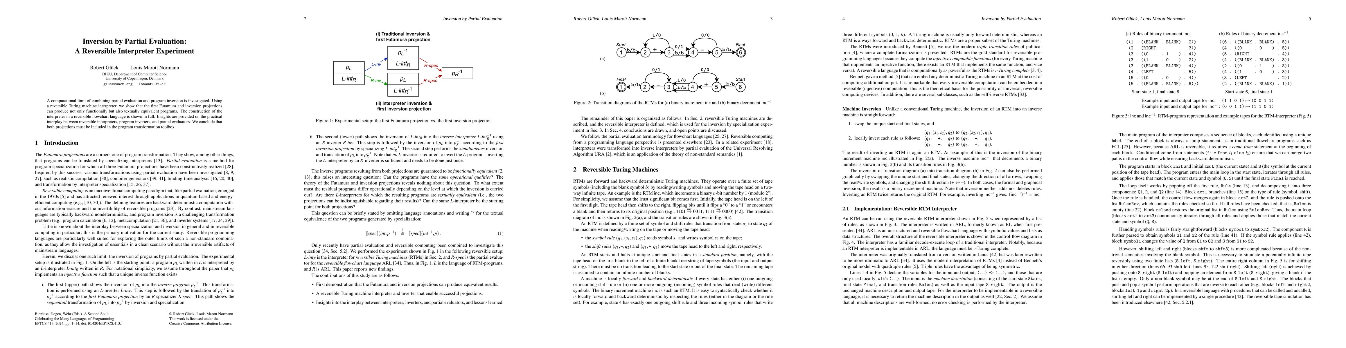 Thumbnail for Inversion by Partial Evaluation: A Reversible Interpreter Experiment