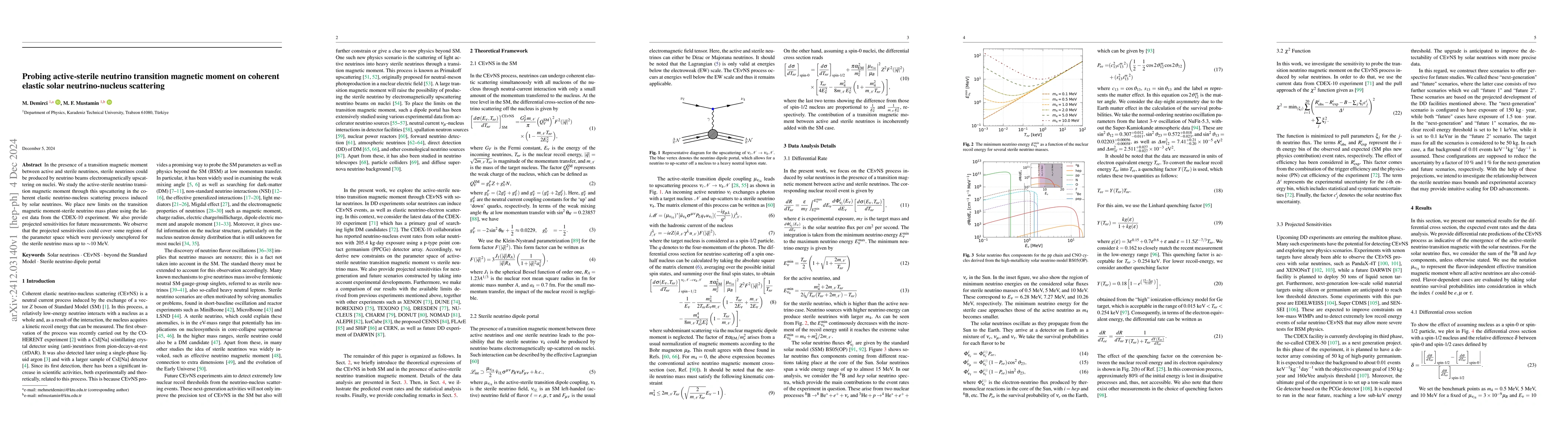 Thumbnail for Probing active-sterile neutrino transition magnetic moment on coherent
  elastic solar neutrino-nucleus scattering