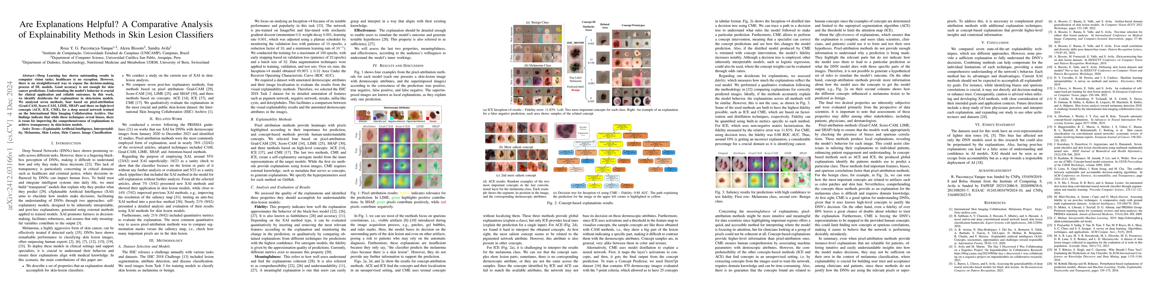 Thumbnail for Are Explanations Helpful? A Comparative Analysis of Explainability
  Methods in Skin Lesion Classifiers