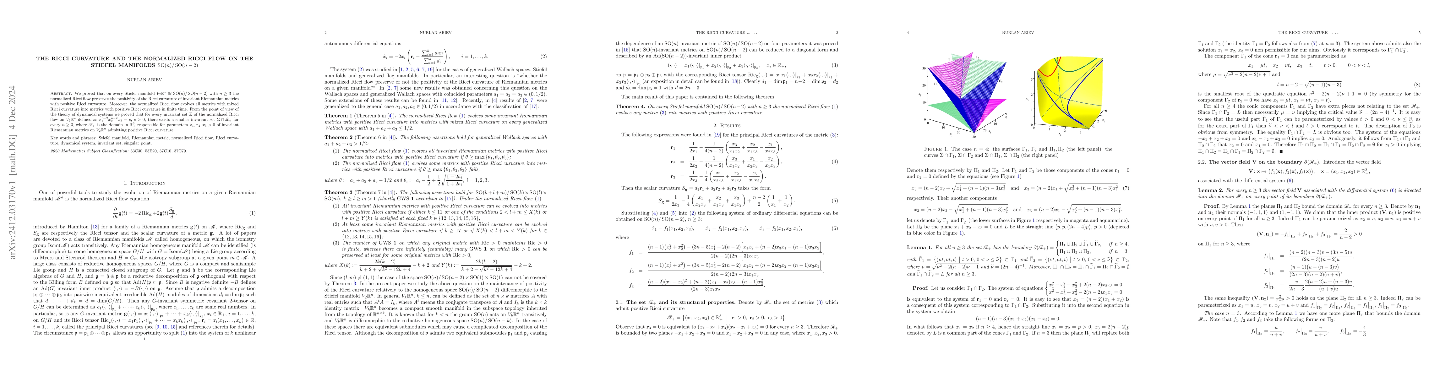 Thumbnail for The Ricci curvature and the normalized Ricci flow on the Stiefel
  manifolds $\operatorname{SO}(n)/\operatorname{SO}(n-2)$
