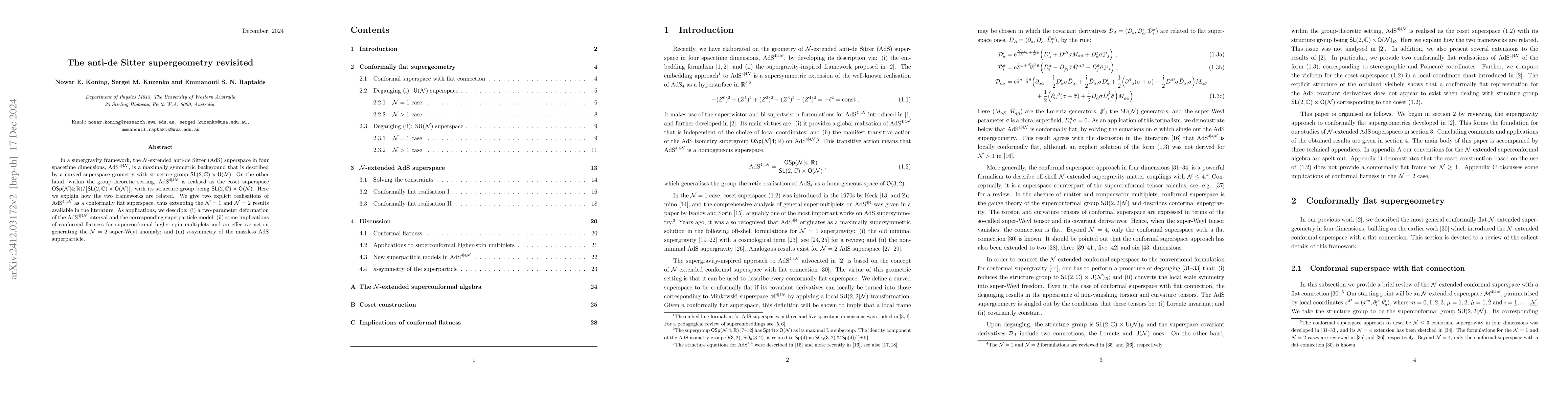 Thumbnail for The anti-de Sitter supergeometry revisited