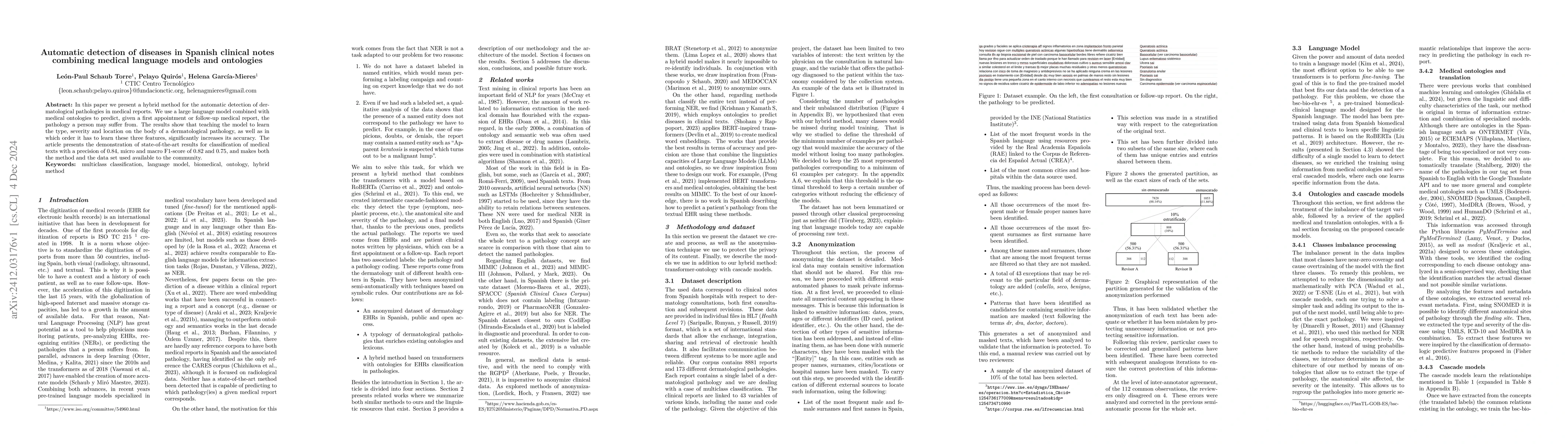 Thumbnail for Automatic detection of diseases in Spanish clinical notes combining
  medical language models and ontologies