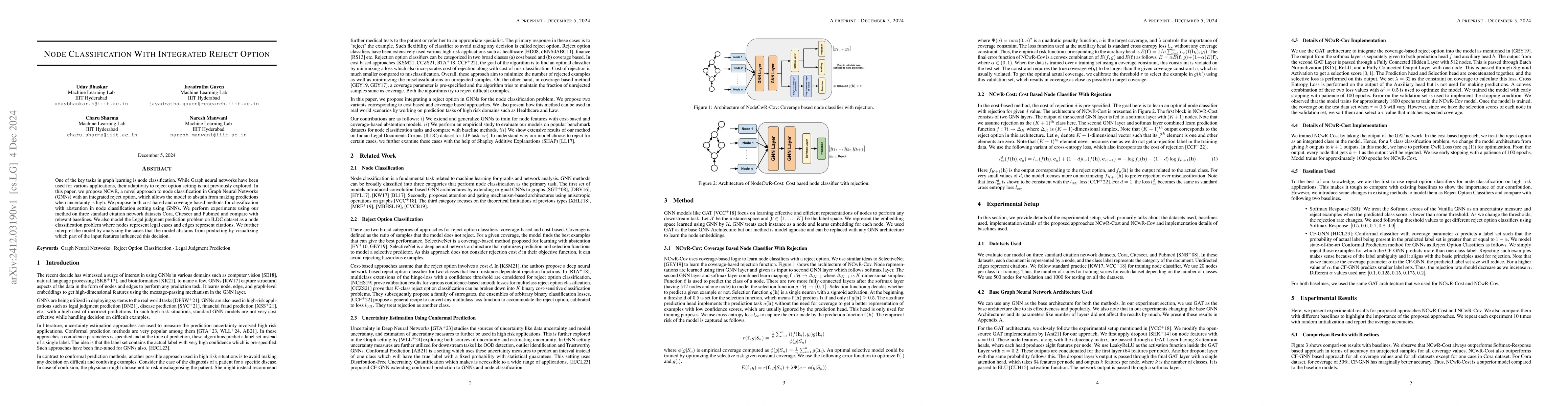 Thumbnail for Node Classification With Integrated Reject Option