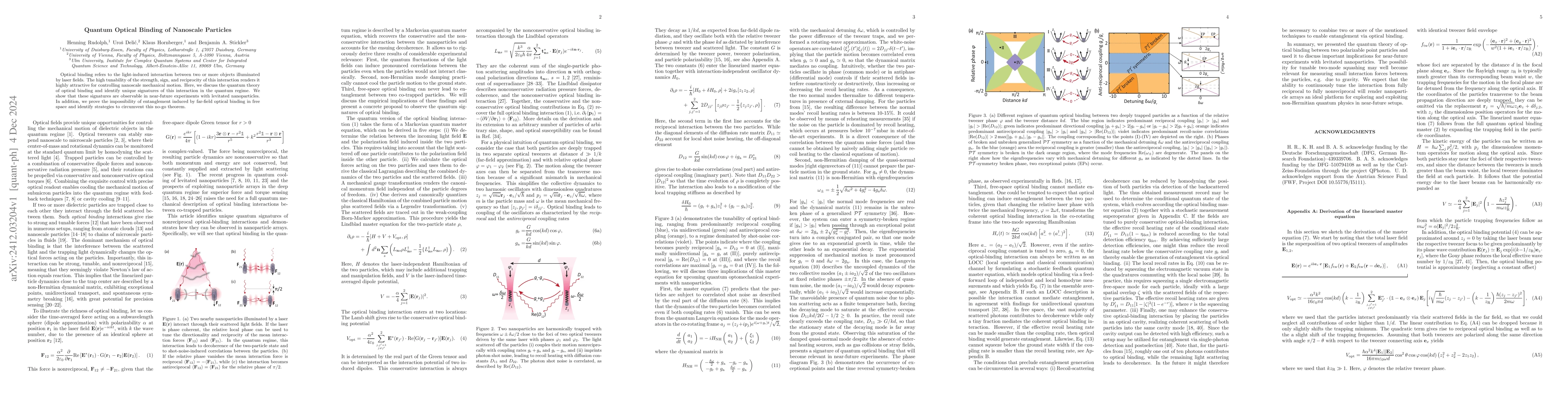Thumbnail for Quantum Optical Binding of Nanoscale Particles