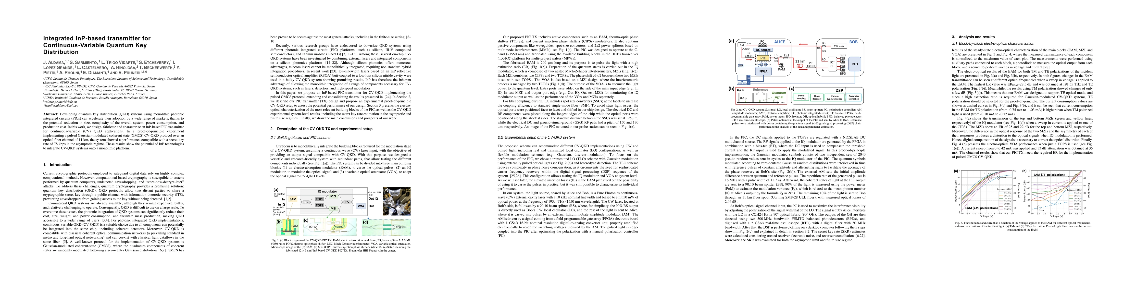 Thumbnail for Integrated InP-based transmitter for Continuous-Variable Quantum Key
  Distribution