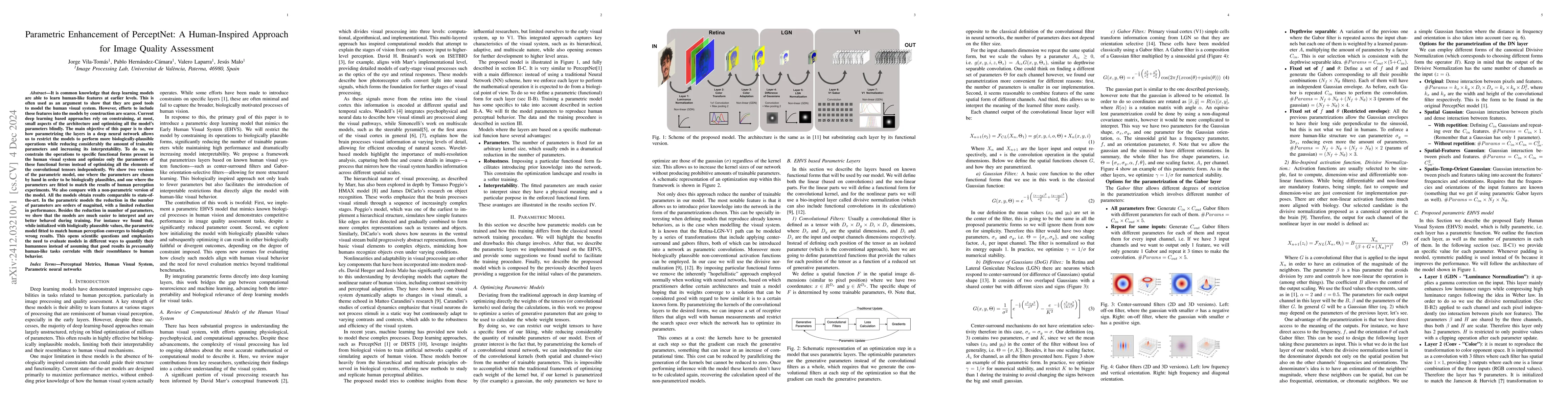Thumbnail for Parametric Enhancement of PerceptNet: A Human-Inspired Approach for
  Image Quality Assessment