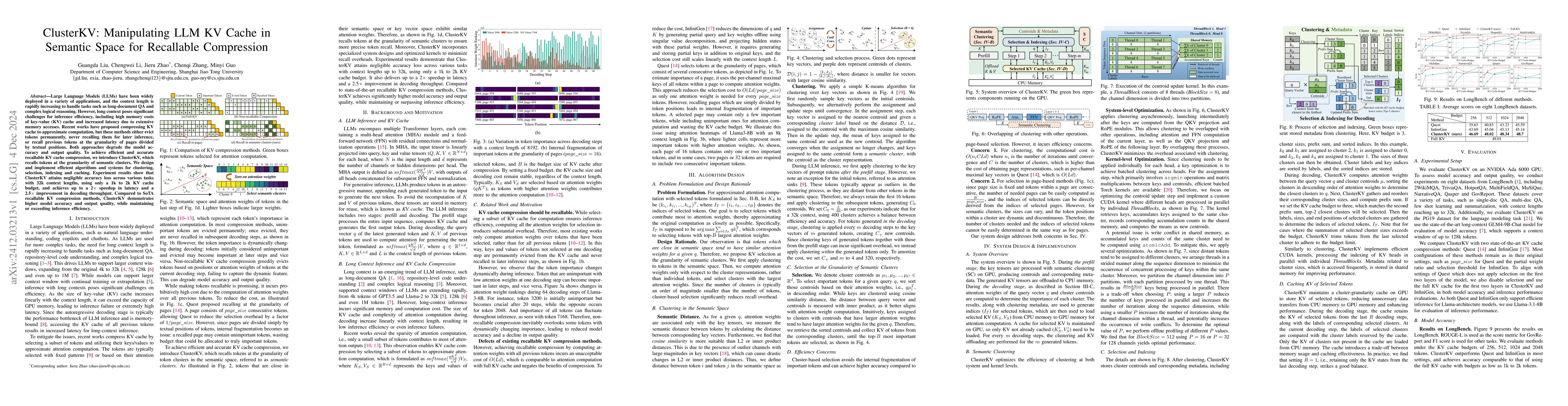 Thumbnail for ClusterKV: Manipulating LLM KV Cache in Semantic Space for Recallable
  Compression
