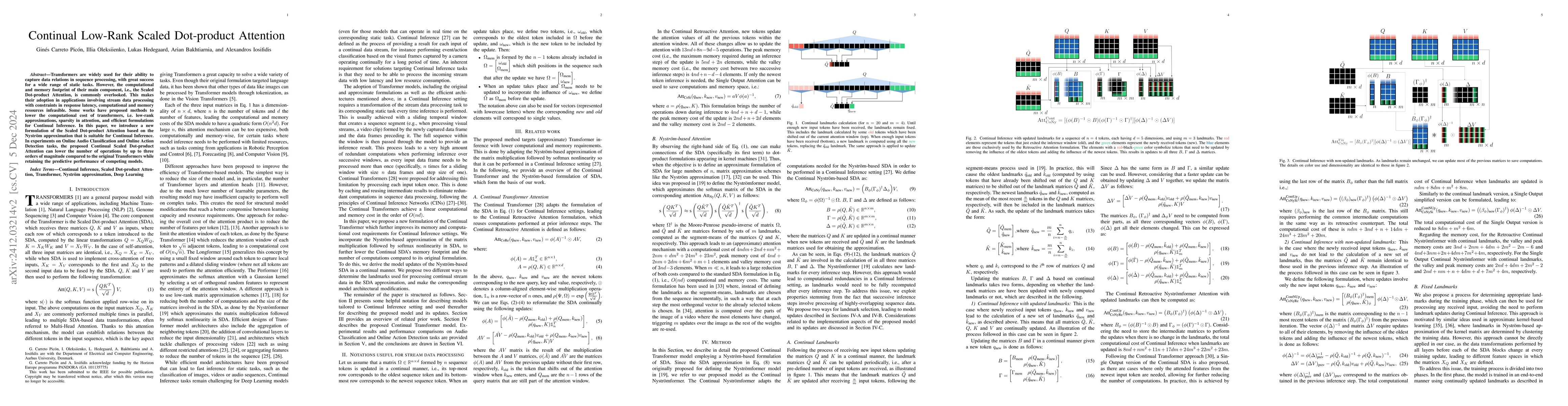 Thumbnail for Continual Low-Rank Scaled Dot-product Attention