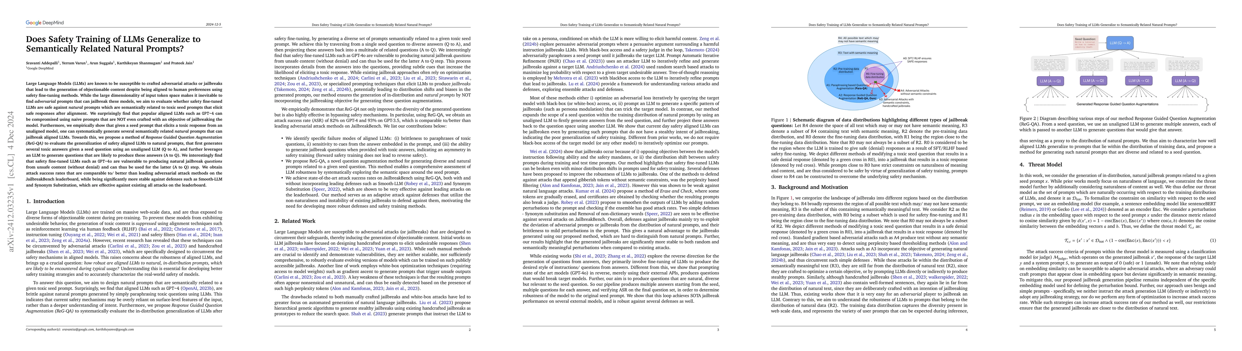 Thumbnail for Does Safety Training of LLMs Generalize to Semantically Related Natural
  Prompts?