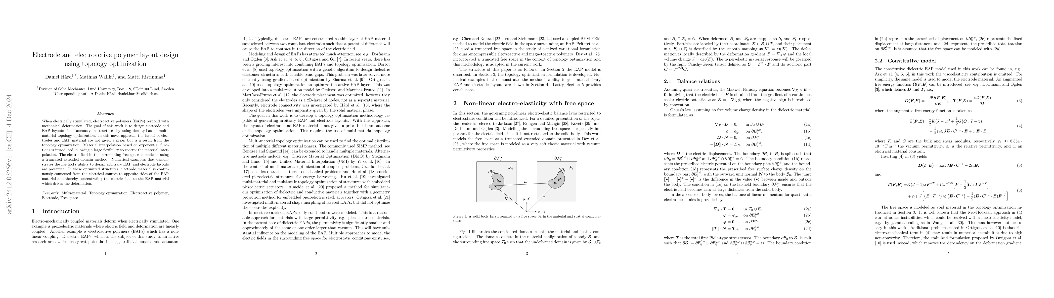 Thumbnail for Electrode and electroactive polymer layout design using topology
  optimization