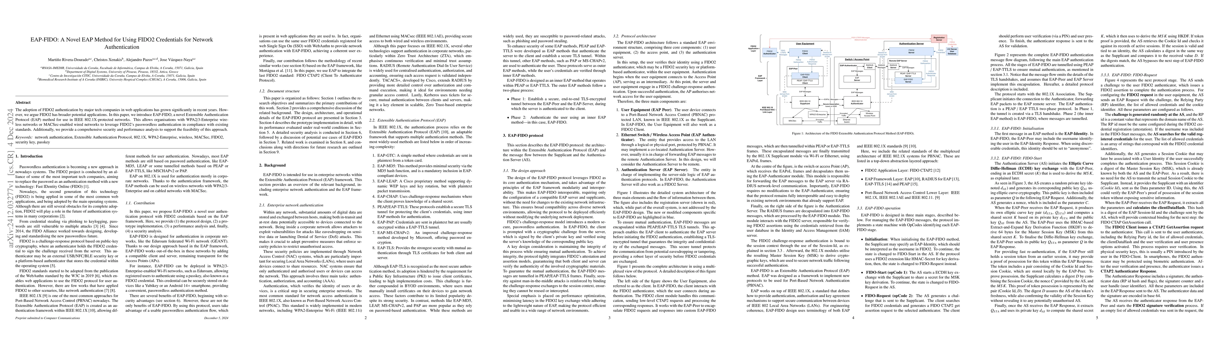 Thumbnail for EAP-FIDO: A Novel EAP Method for Using FIDO2 Credentials for Network
  Authentication