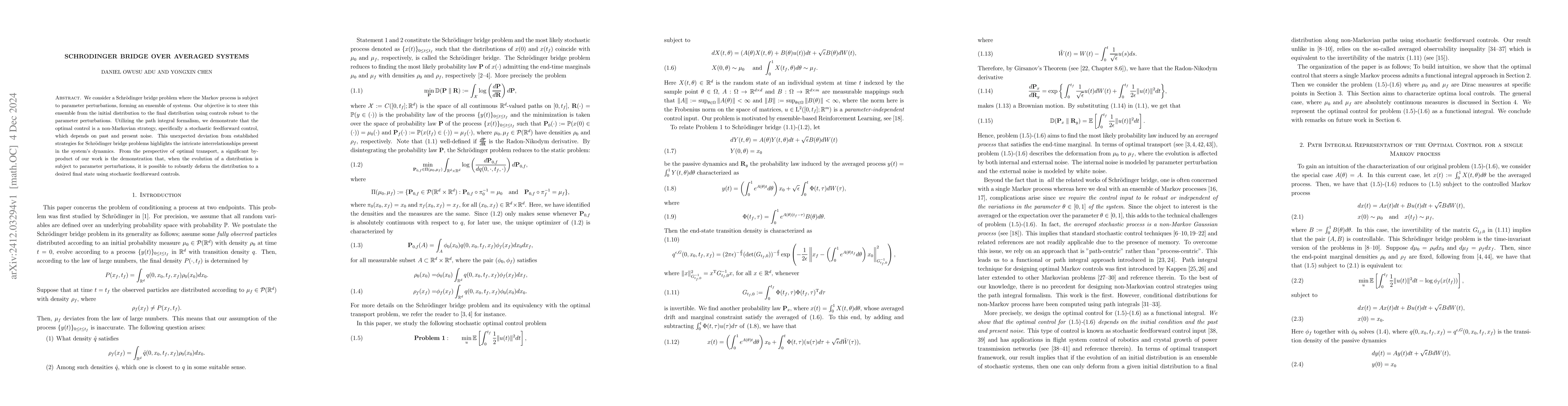 Thumbnail for Schrodinger Bridge over Averaged Systems