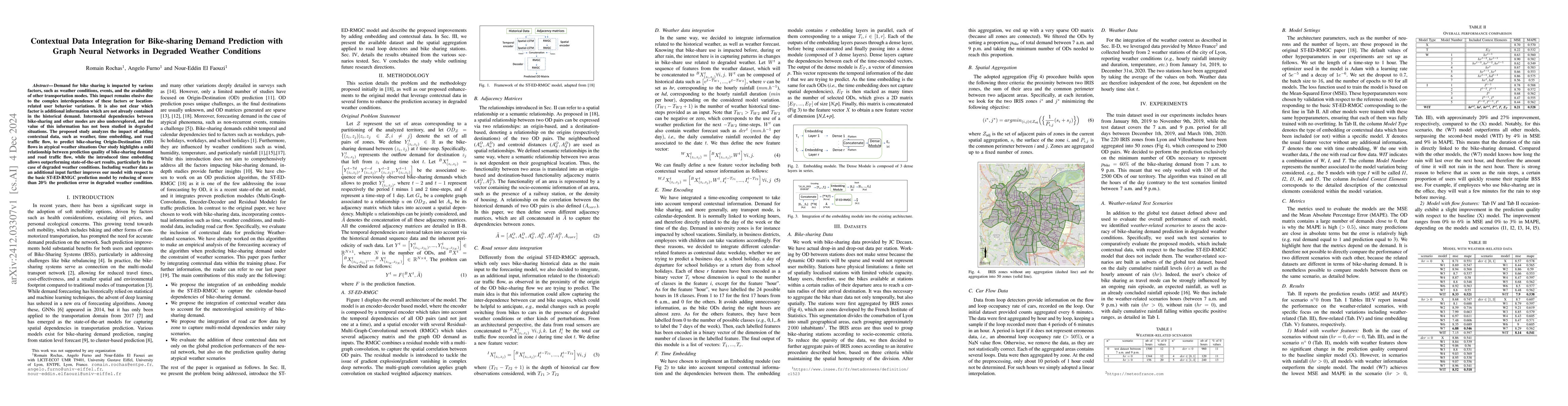 Thumbnail for Contextual Data Integration for Bike-sharing Demand Prediction with
  Graph Neural Networks in Degraded Weather Conditions