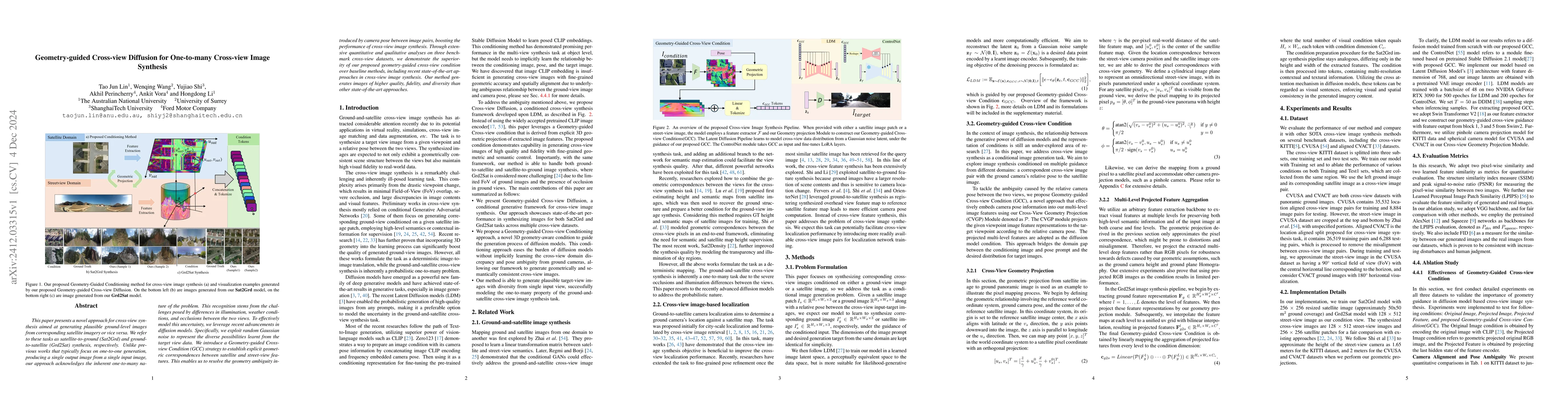 Thumbnail for Geometry-guided Cross-view Diffusion for One-to-many Cross-view Image
  Synthesis