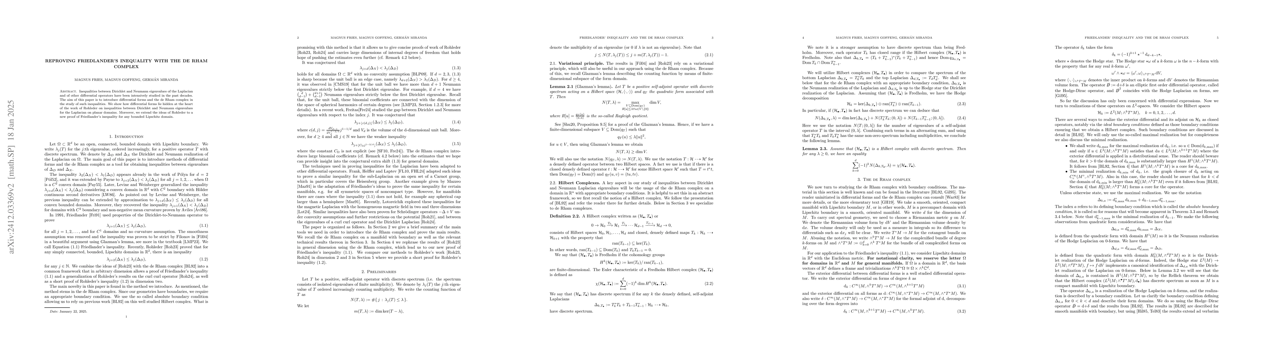 Thumbnail for Refining Friedlander-Filonov inequality with the de Rham complex