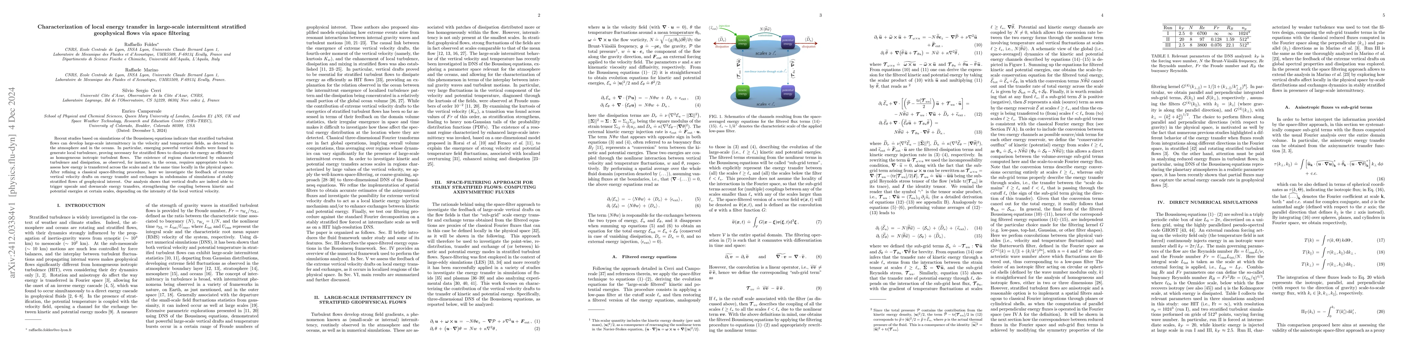 Thumbnail for Characterization of local energy transfer in large-scale intermittent
  stratified geophysical flows via space filtering