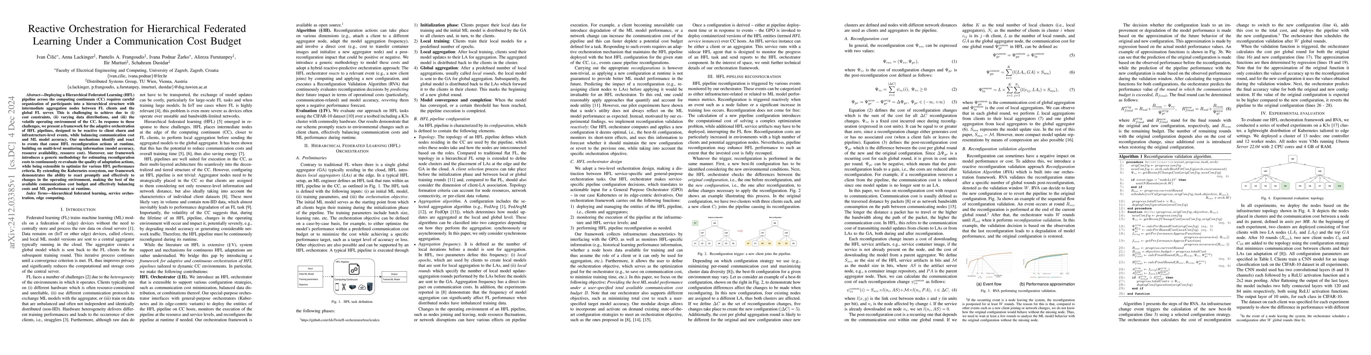 Thumbnail for Reactive Orchestration for Hierarchical Federated Learning Under a
  Communication Cost Budget
