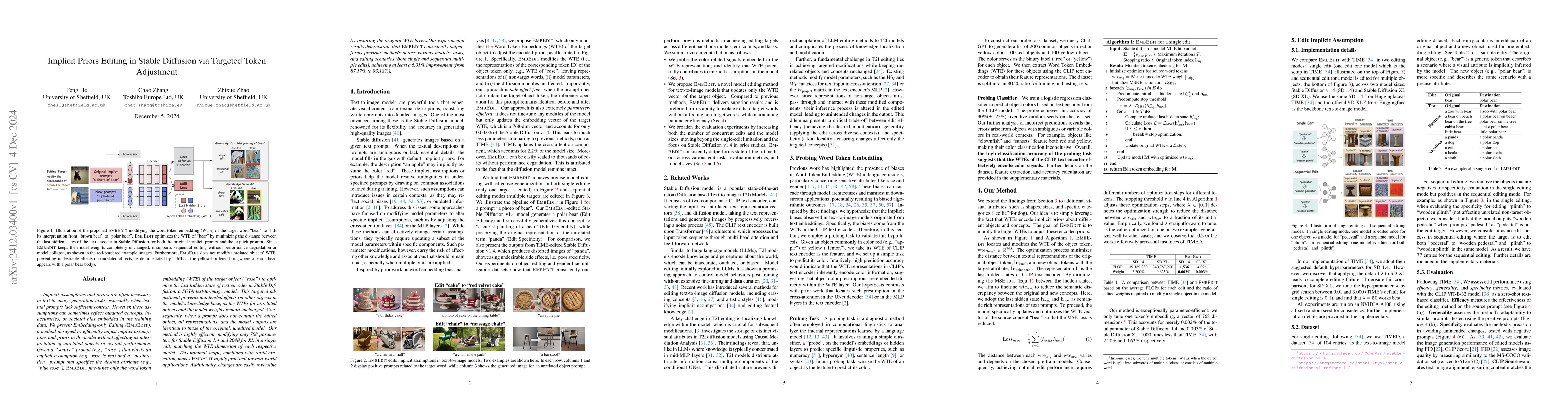 Thumbnail for Implicit Priors Editing in Stable Diffusion via Targeted Token
  Adjustment