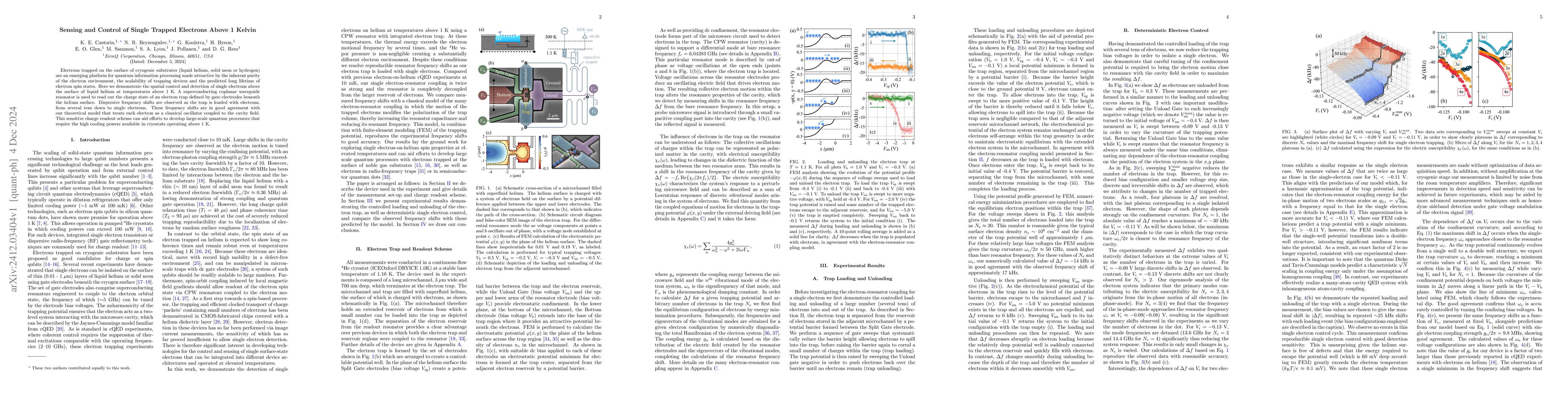 Thumbnail for Sensing and Control of Single Trapped Electrons Above 1 Kelvin