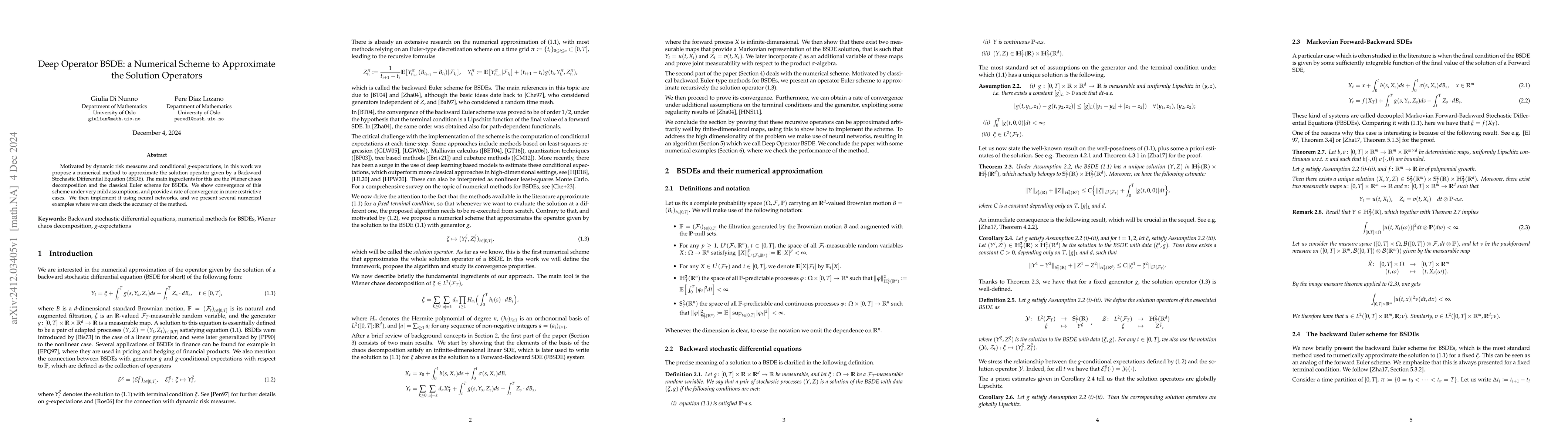 Thumbnail for Deep Operator BSDE: a Numerical Scheme to Approximate the Solution
  Operators