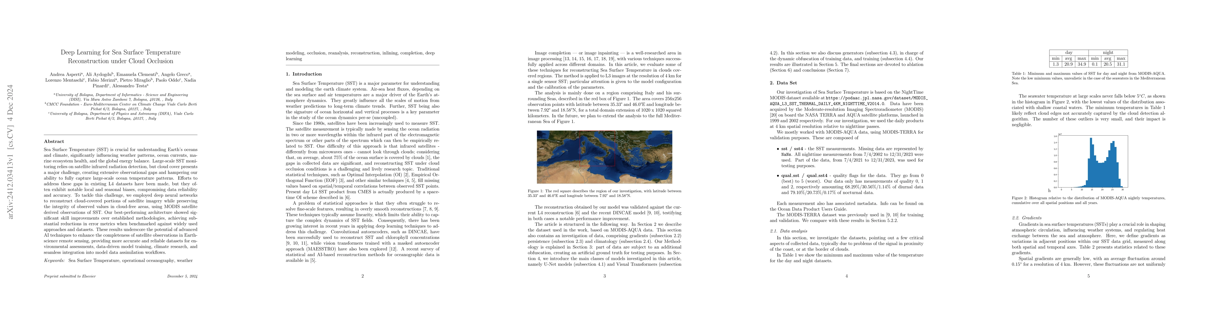 Thumbnail for Deep Learning for Sea Surface Temperature Reconstruction under Cloud
  Occlusion