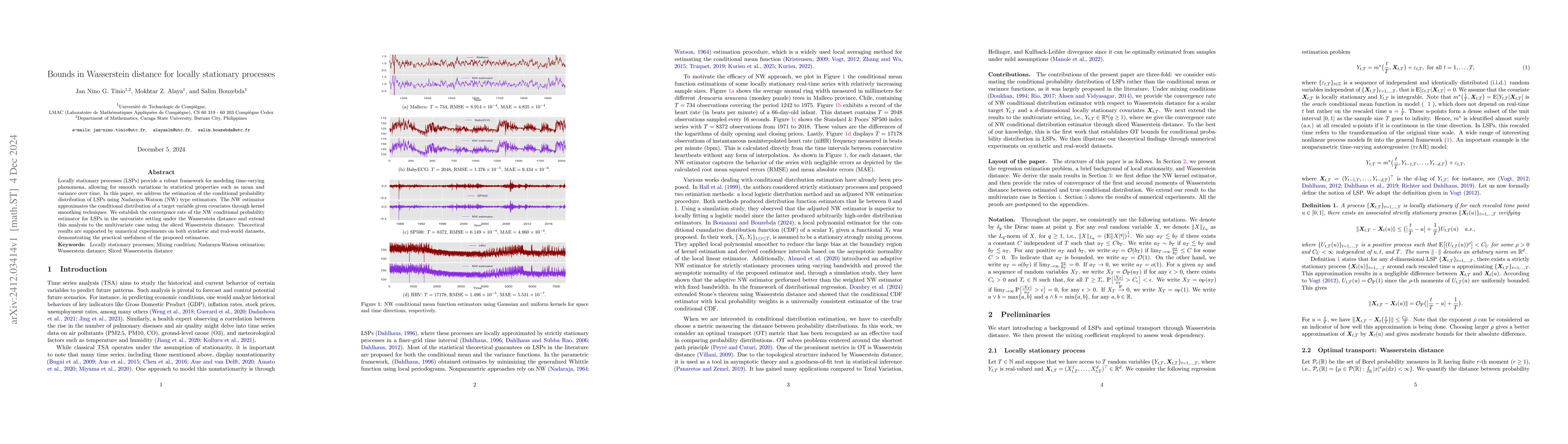 Thumbnail for Bounds in Wasserstein distance for locally stationary processes