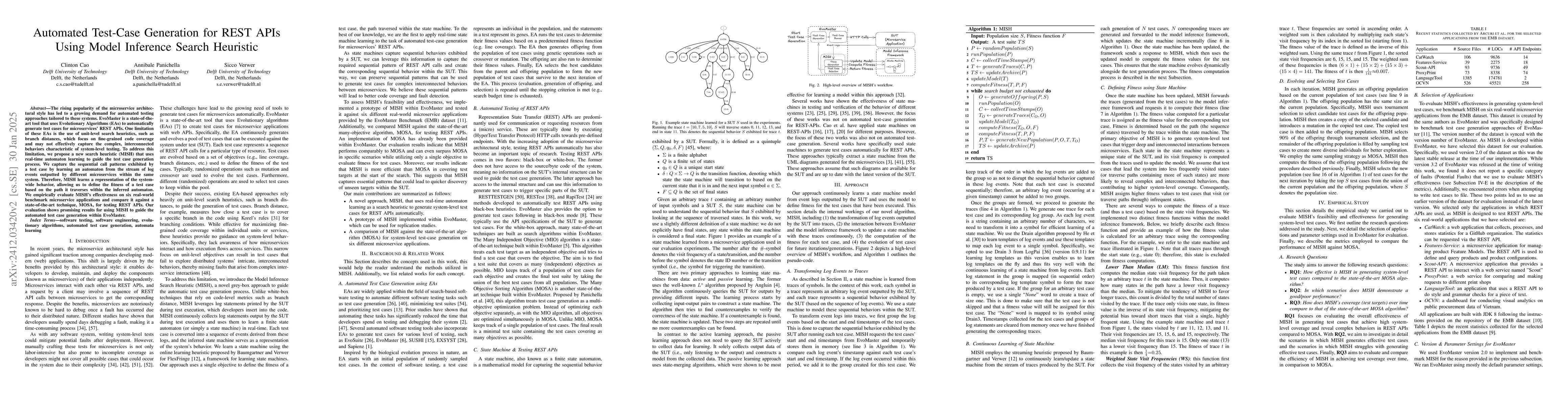Thumbnail for Automated Test-Case Generation for REST APIs Using Model Inference
  Search Heuristic
