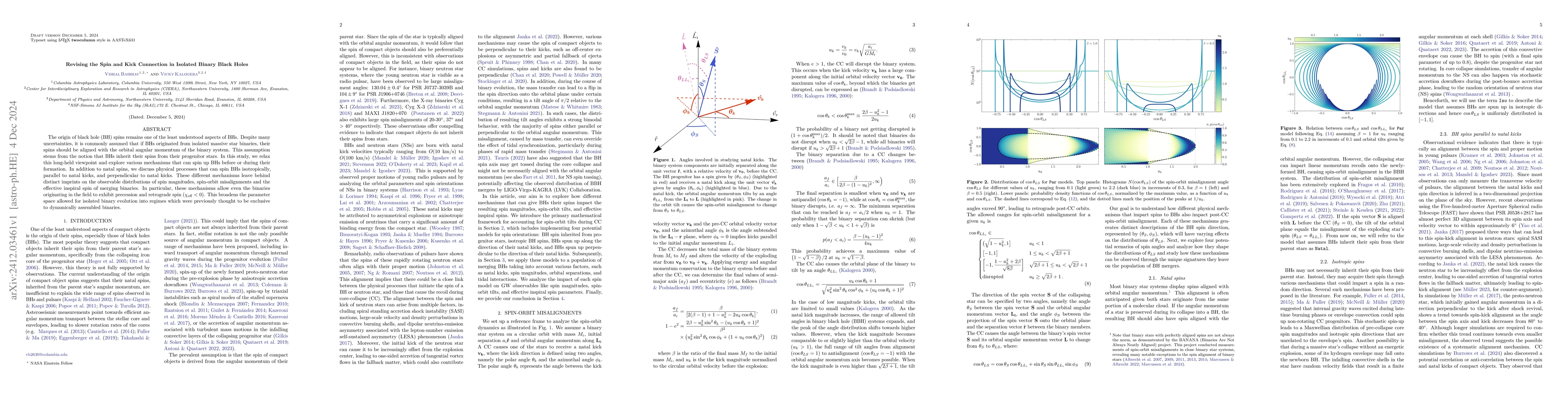 Thumbnail for Revising the Spin and Kick Connection in Isolated Binary Black Holes