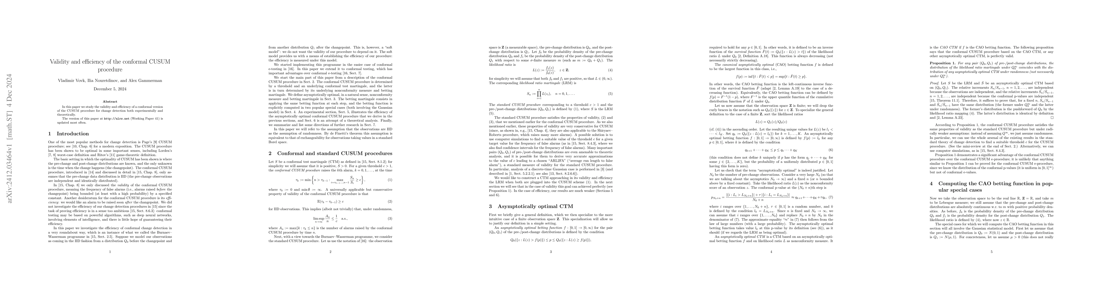 Thumbnail for Validity and efficiency of the conformal CUSUM procedure